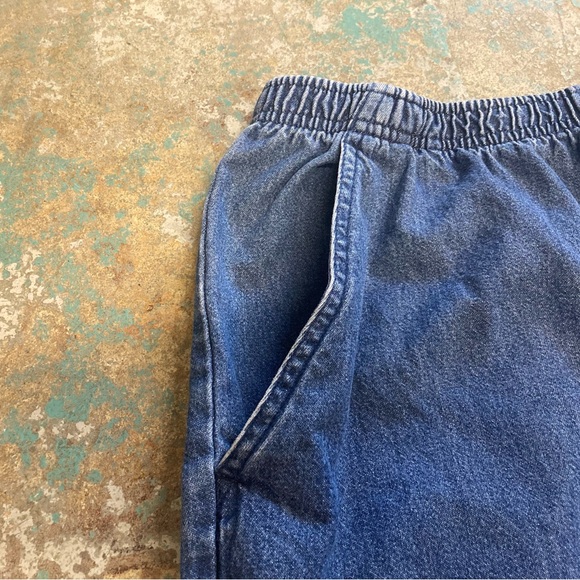 Vintage 90s Wide Fit Elastic Waist Denim Shorts Size 10 Womens or 30” - 32” x 9” - Picture 5 of 6